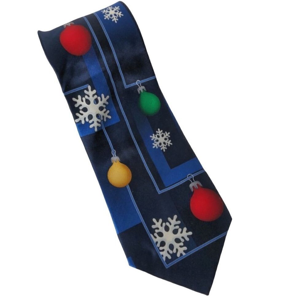 Christmas Snowflake Winter Holiday Silk Necktie